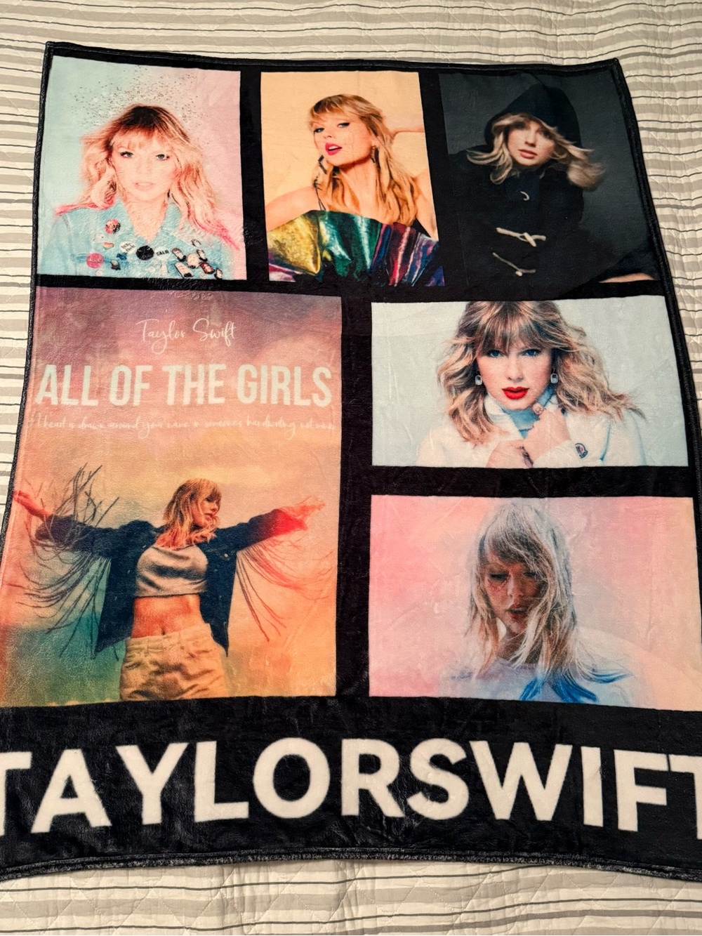 Taylor Swift Pastel & Black Photo Collage Throw